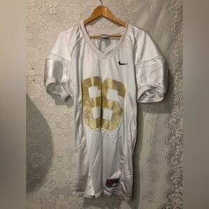 Custom Nike white and gold sparkly football jersey